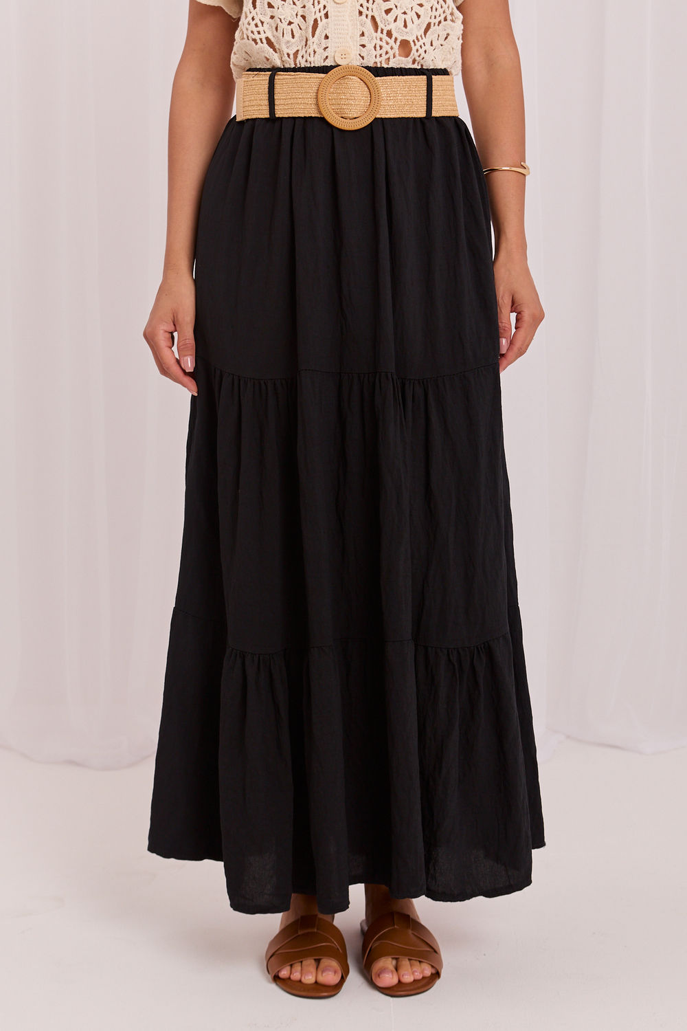 Jupe femme Italy Moda Longue Longue — noir