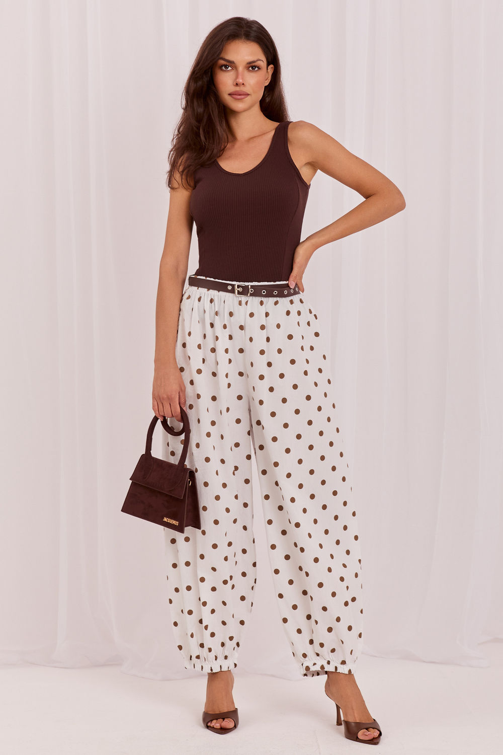 Chaussures à talons femme Italy Moda Pantalon Pantalon — beige