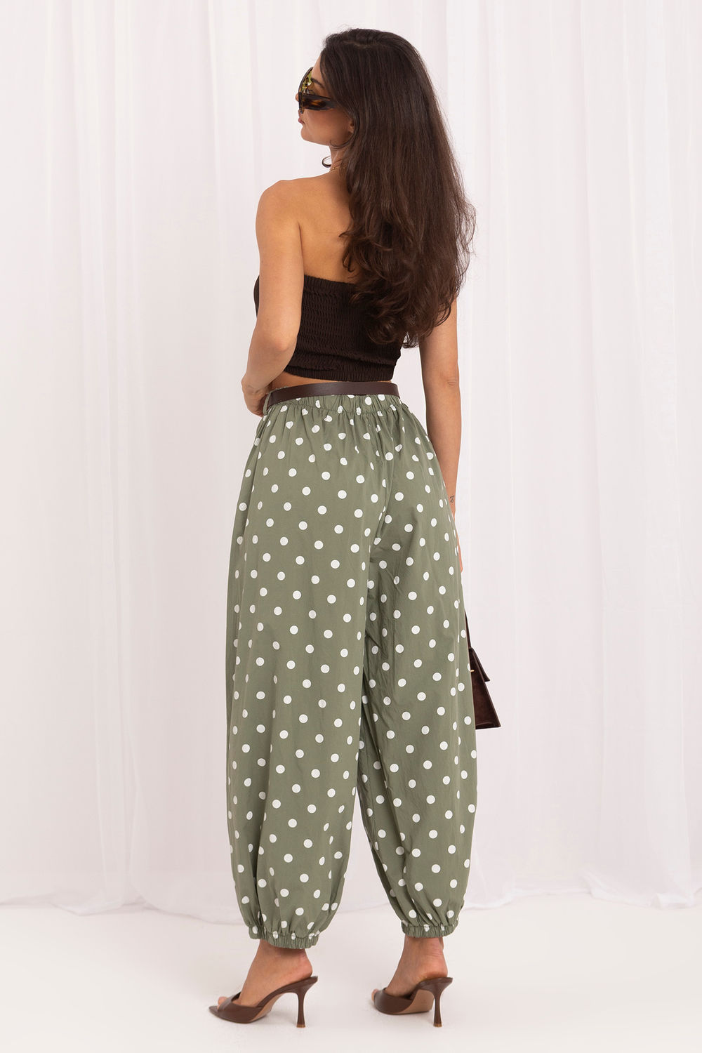 Chaussures à talons femme Italy Moda Pantalon Pantalon — vert