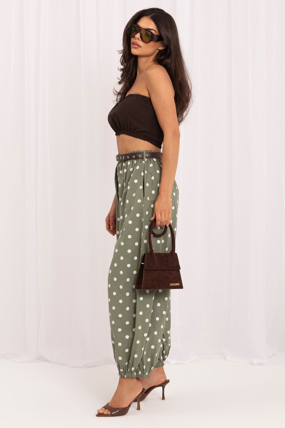 Chaussures à talons femme Italy Moda Pantalon Pantalon — vert