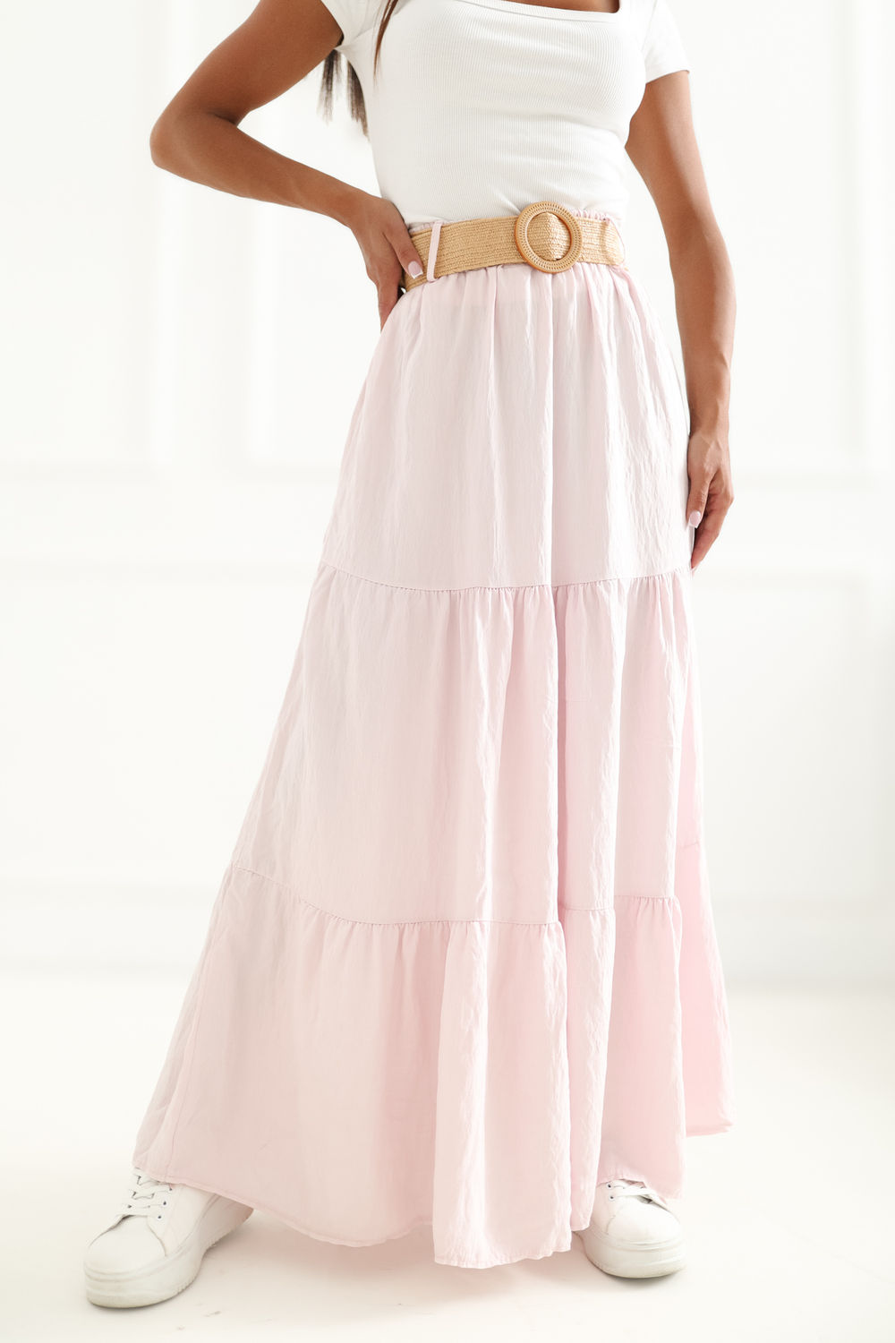 Jupe femme Italy Moda Longue Longue — rosé
