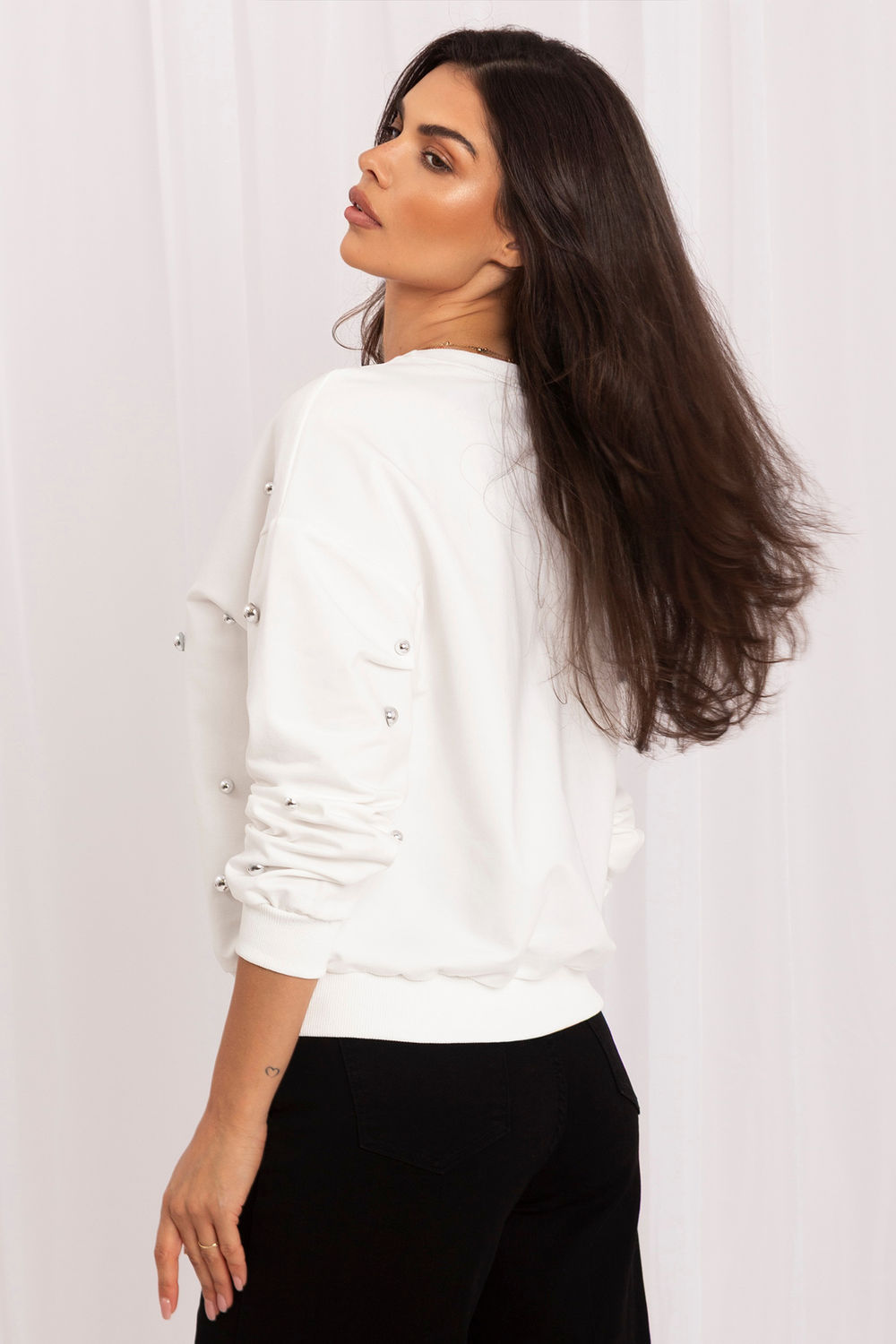 T-shirt femme Italy Moda Sweatshirt Sweatshirt — beige