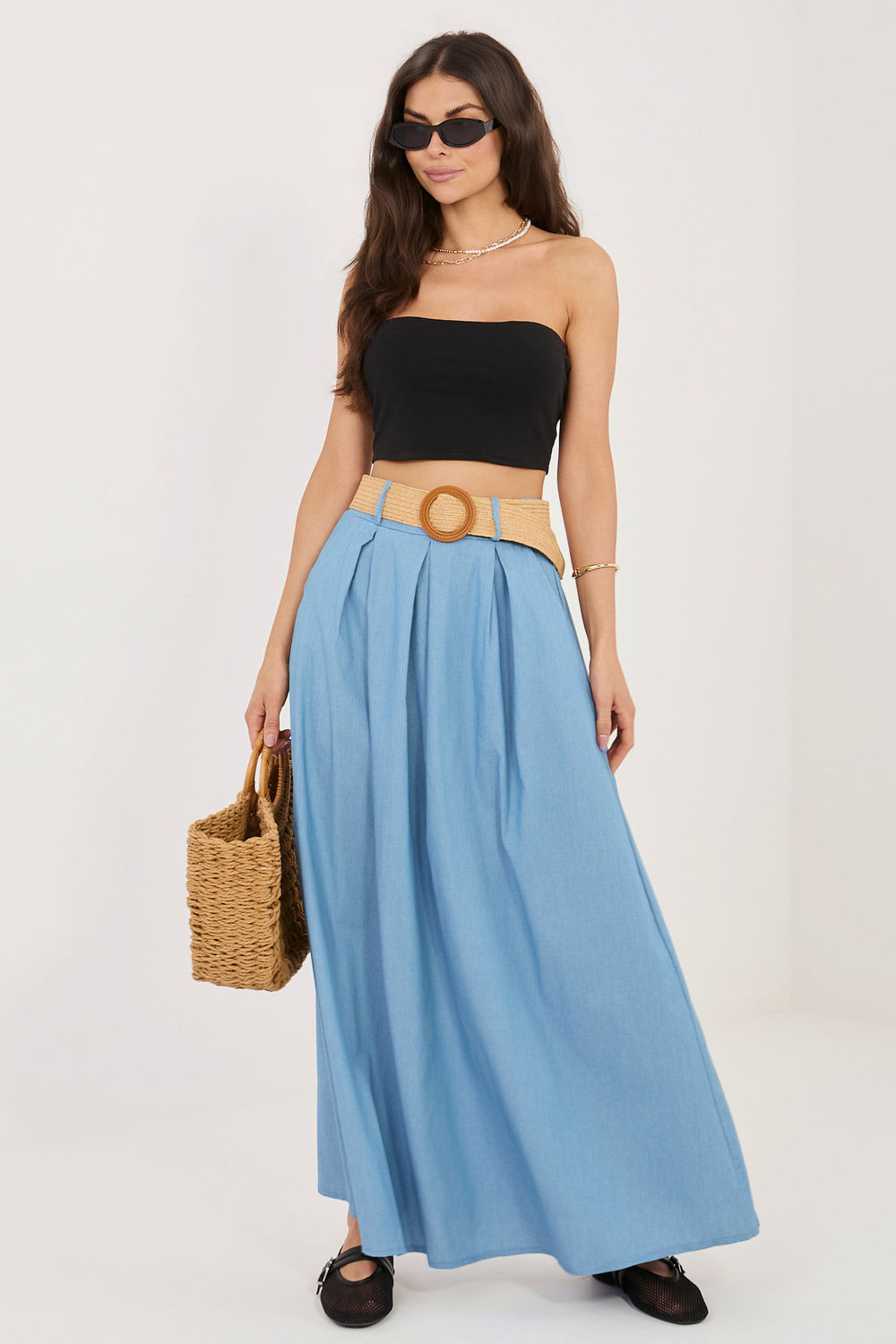 Jupe femme Italy Moda Longue Longue — bleu