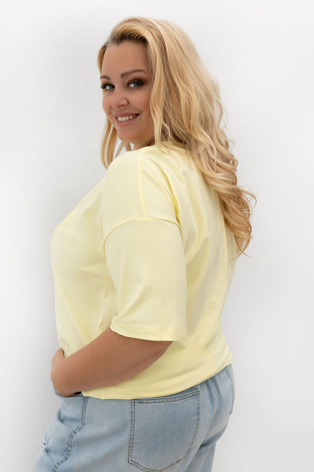 T-shirt femme Relevance Plus Size Plus — jaune