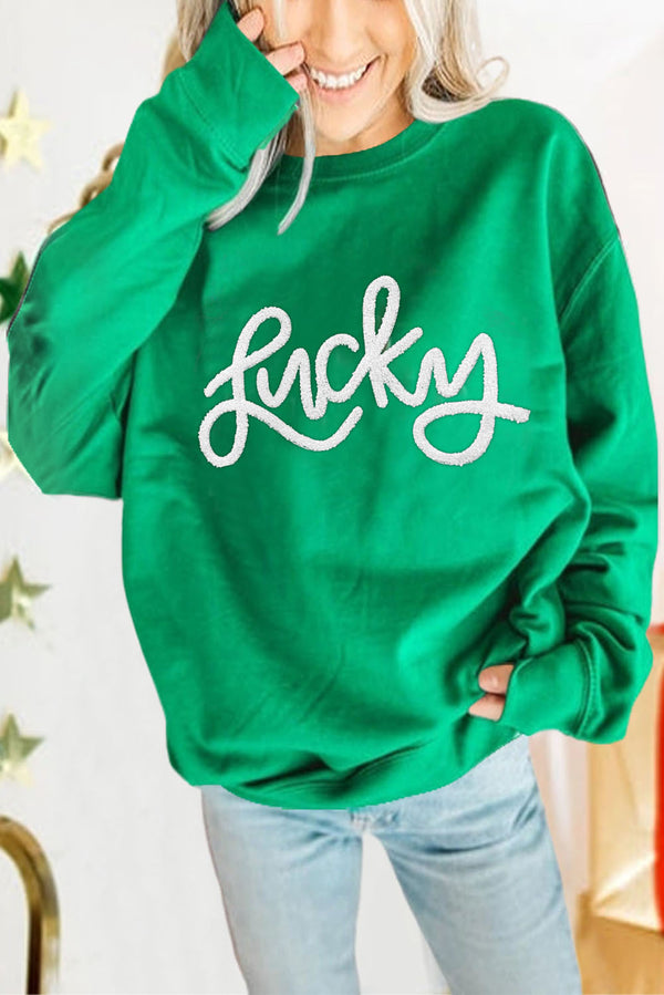 Sweat femme brodé — vert