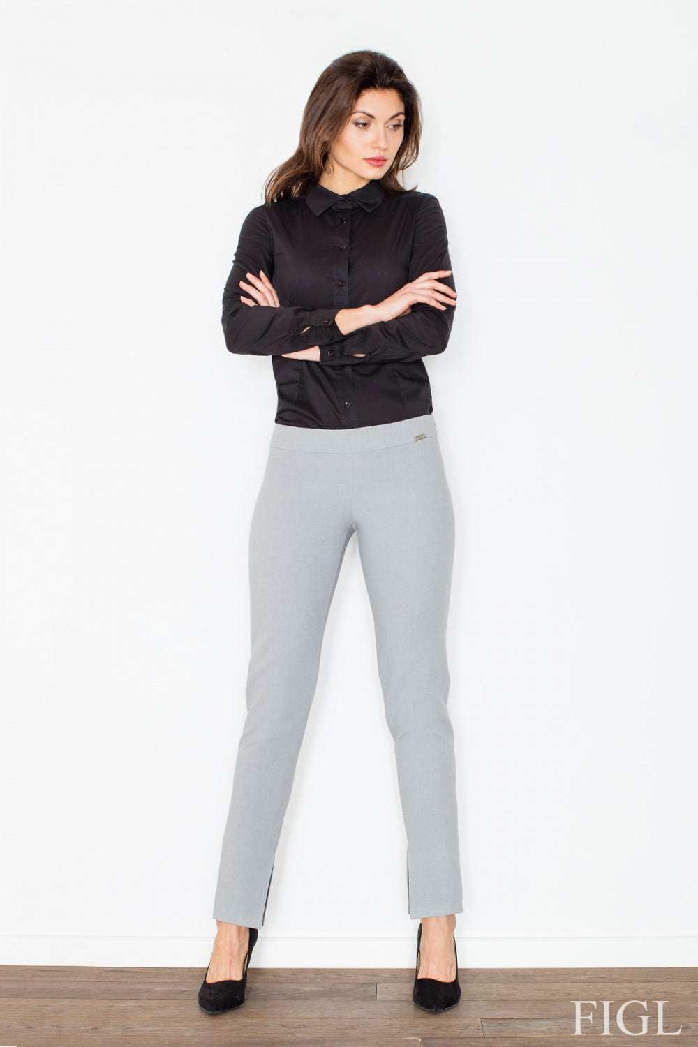 Chaussures à talons femme Figl Pantalon Pantalon — gris