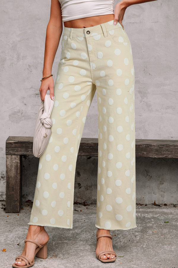 Jean femme pois — kaki