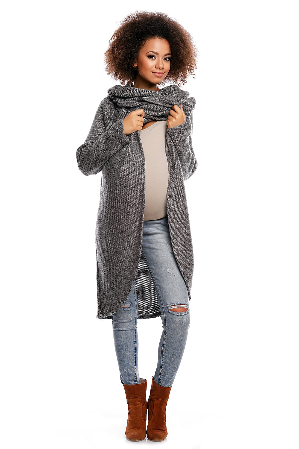 Chandail grossesse femme PeeKaBoo — gris