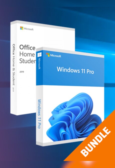 Microsoft Windows 11 Pro & Microsoft Office Home & Student 2019 Bundle (PC) - Microsoft Key - GLOBAL
