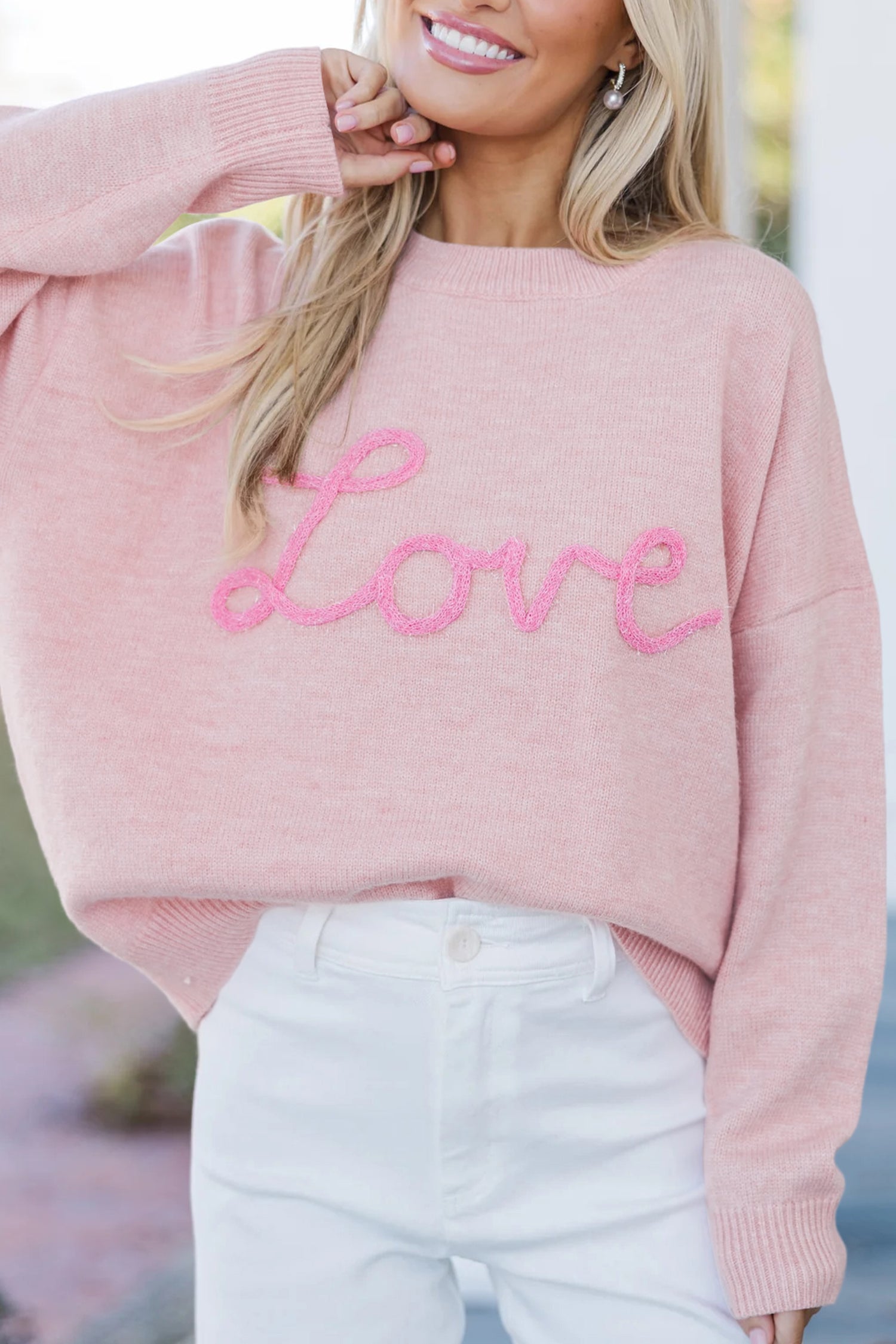 Pull femme graphique — rose