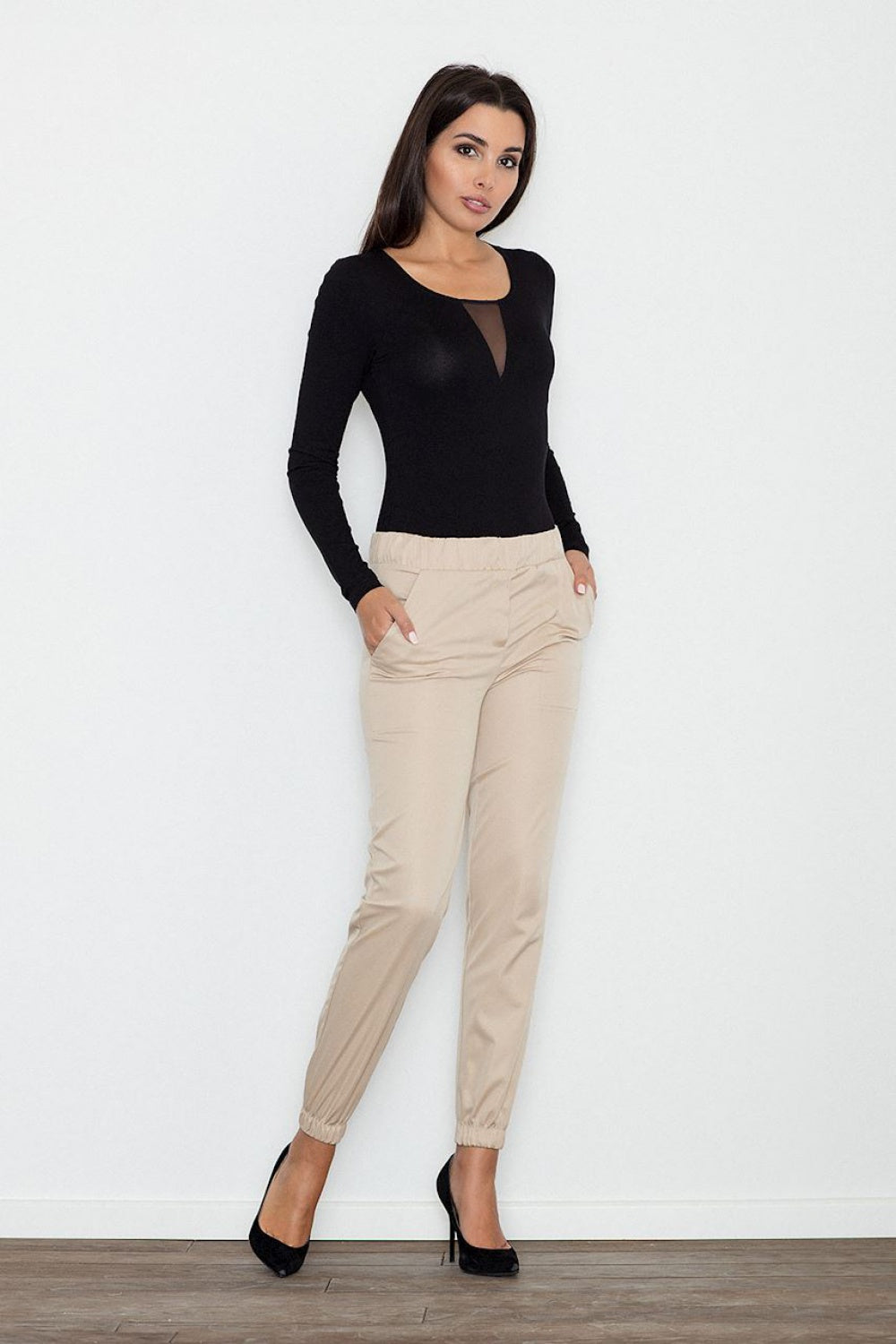Chaussures à talons femme Figl Pantalon Pantalon — beige