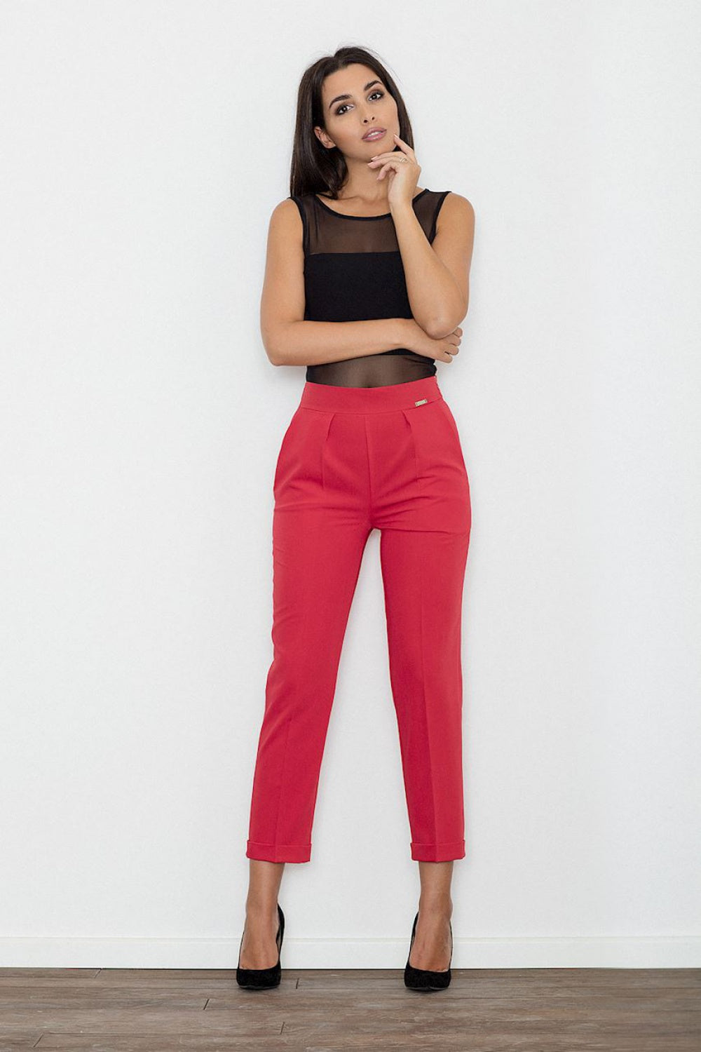 Chaussures à talons femme Figl Pantalon Pantalon — rouge