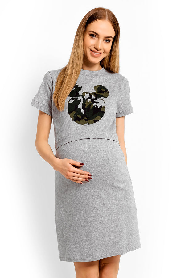 Chemise de nuit de grossesse femme PeeKaBoo — gris