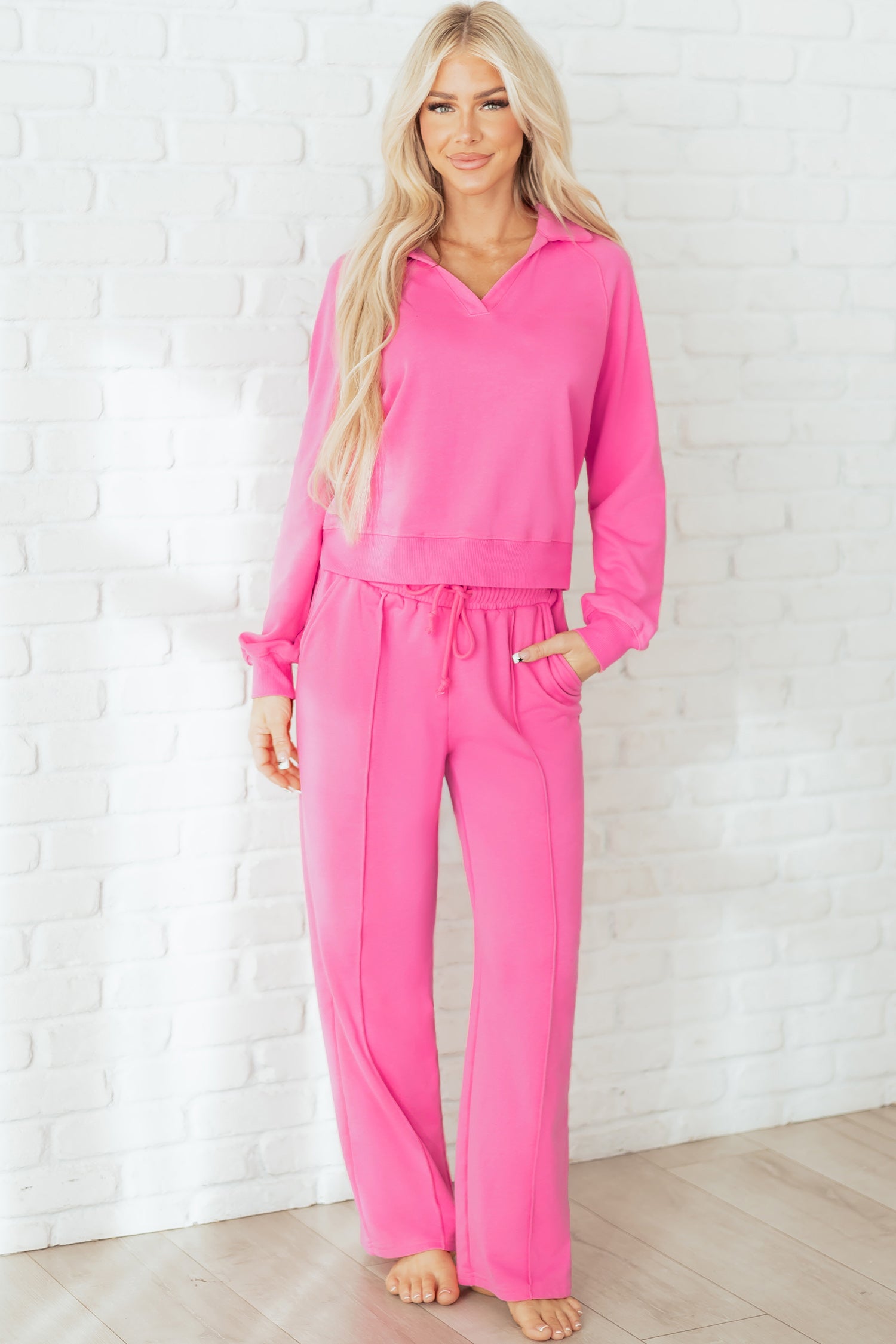 Pantalon femme uni — rose