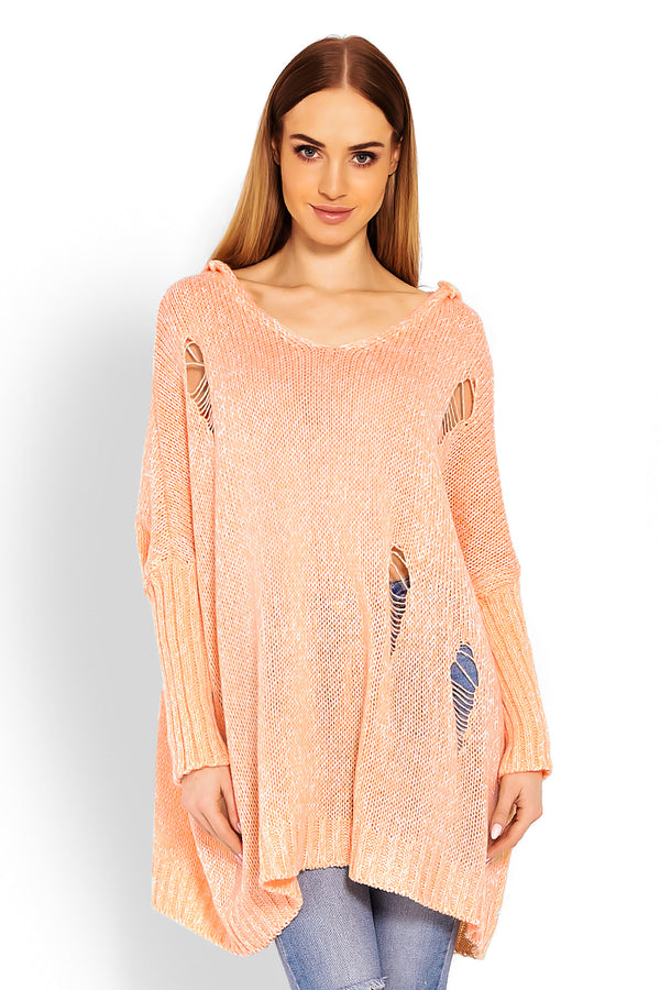 Pull femme PeeKaBoo Chandail Long Chandail — orange