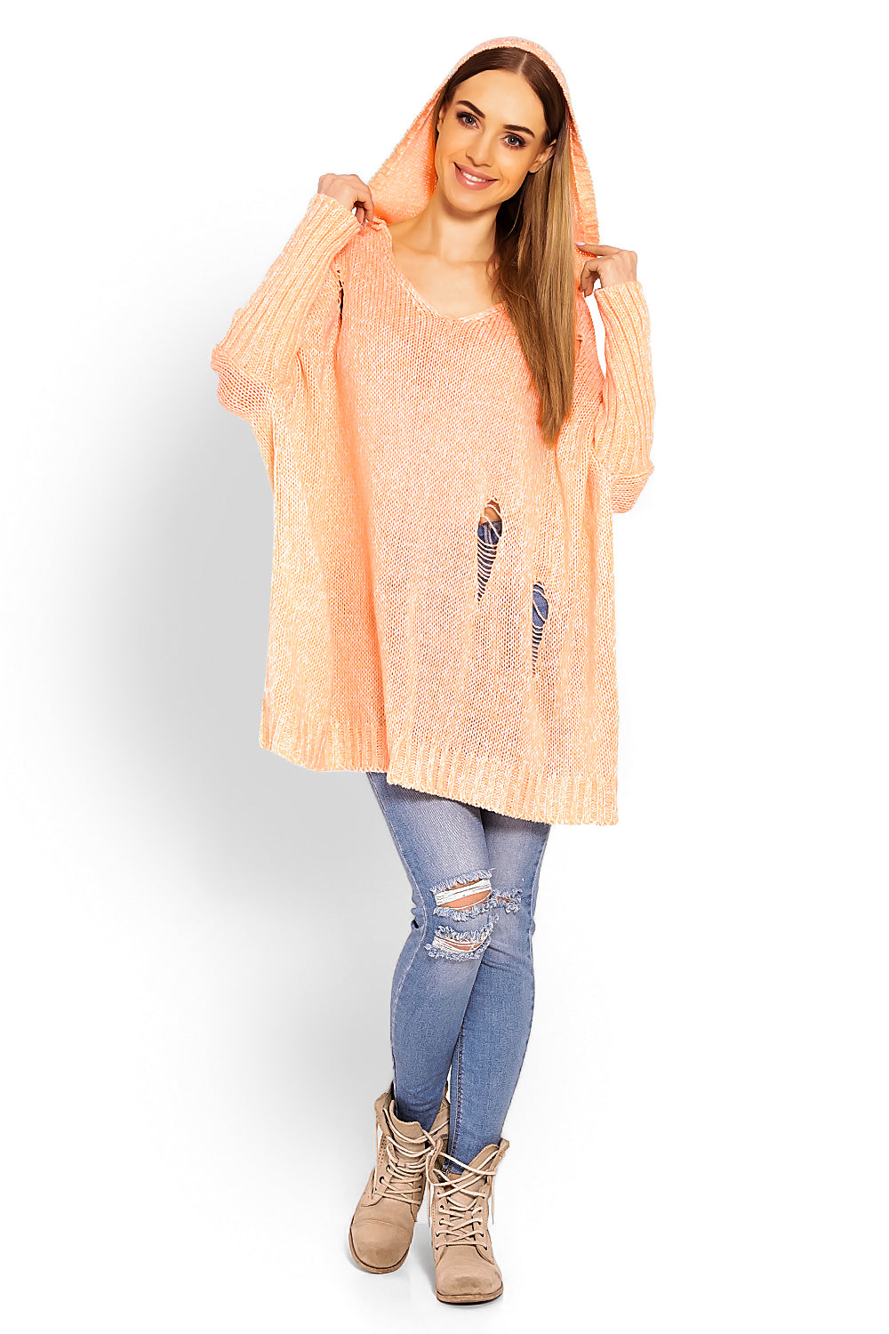 Pull femme PeeKaBoo Chandail Long Chandail — orange
