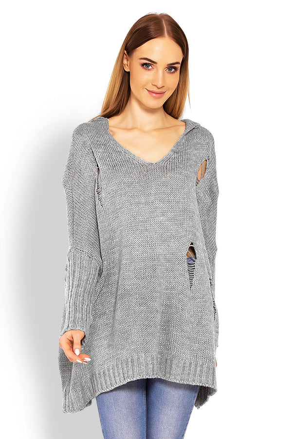 Pull femme PeeKaBoo Chandail Long Chandail — gris