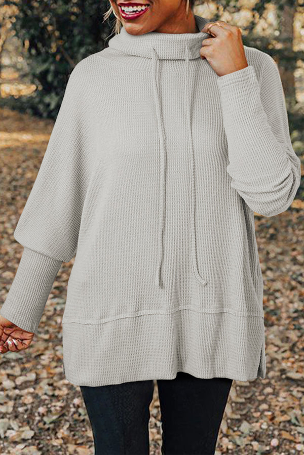 Haut femme en maille, à cordon — gris clair