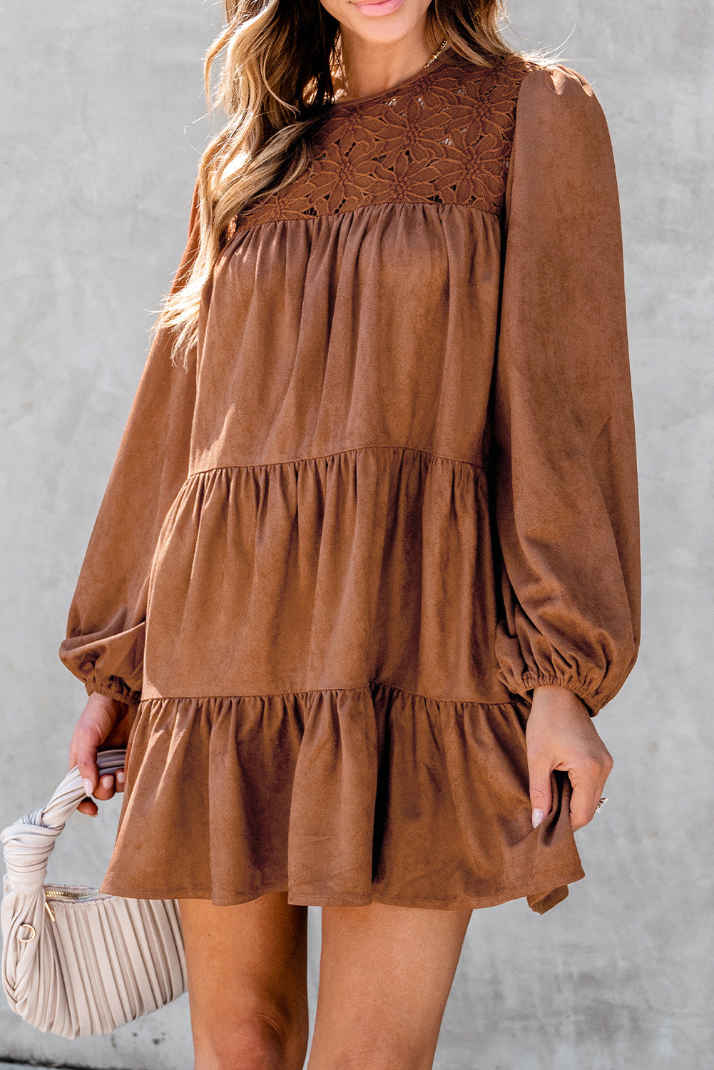 Robe courte femme floral, à volants, à étages