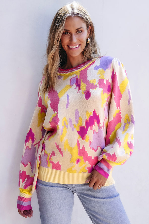 Pull femme colorblock — kaki