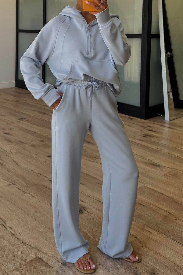 Ensemble femme zip, à capuche — bleu ciel