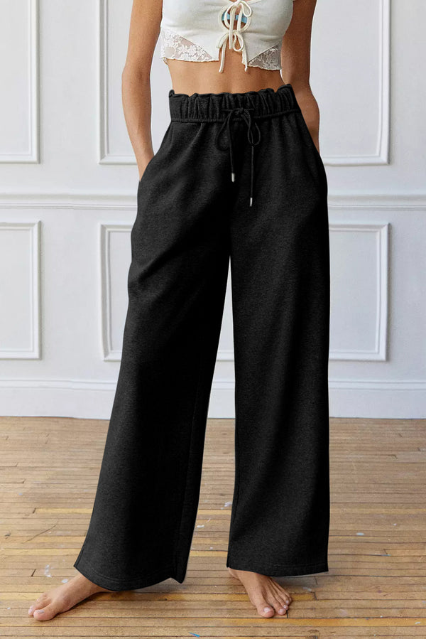 Pièce mode femme à cordon, taille haute — noir