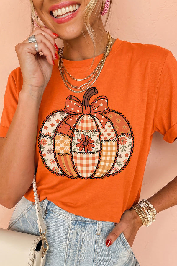 T-shirt femme patchwork — orange