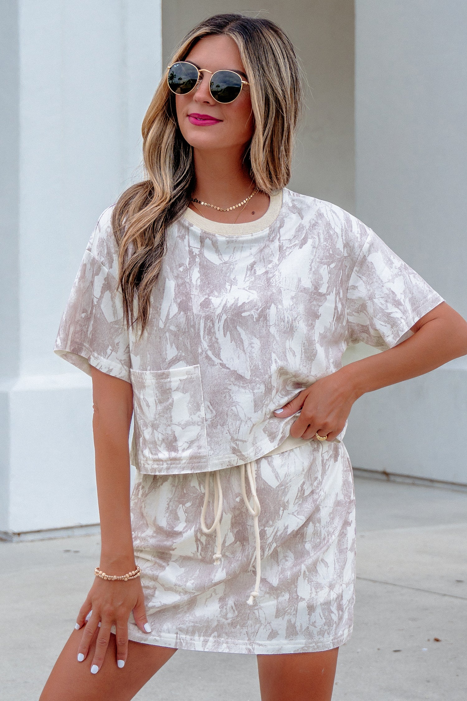 Ensemble femme camouflage, cropped — gris