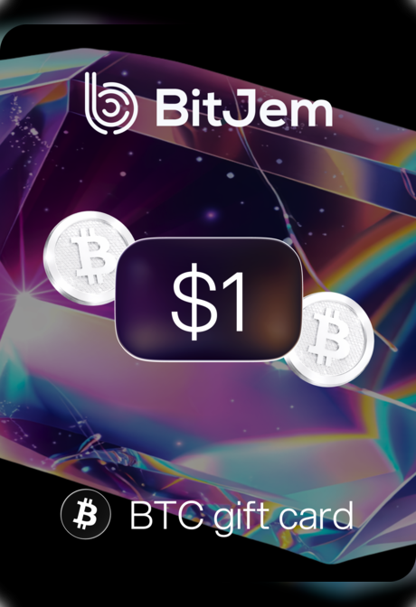 BitJem Crypto Gift Card Bitcoin 1 USD - BitJem Key