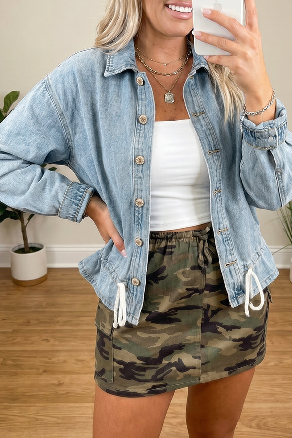 Veste femme denim — bleu ciel