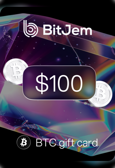 BitJem Crypto Gift Card Bitcoin 100 USD - BitJem Key
