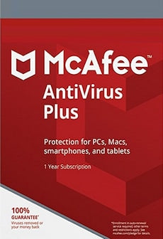 McAfee AntiVirus Plus (PC, Android, Mac, iOS) (Unlimited Devices, 1 Year) - McAfee Key - GLOBAL