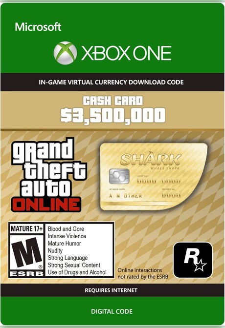 Grand Theft Auto Online: The Whale Shark Cash Card 3500000 (Xbox One) - Xbox Live Key - GLOBAL