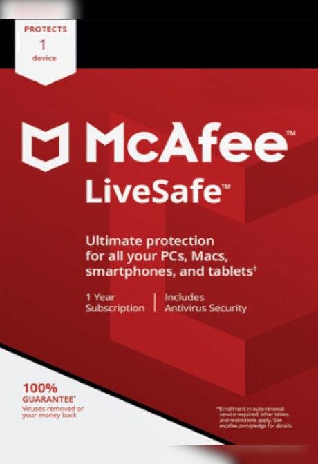 McAfee Livesafe 1 Device 1 Year Key GLOBAL