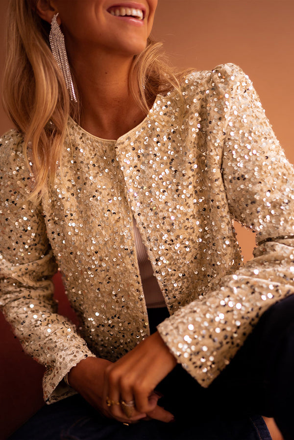 Veste femme paillettes, cropped