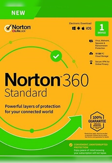 Norton 360 Standard Non-Subscription - (1 Device, 1 Year) - NortonLifeLock Key EUROPE