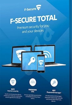 F‑Secure Total (PC, Android, Mac, iOS) 3 Devices, 1 Year - F-Secure Key - GLOBAL