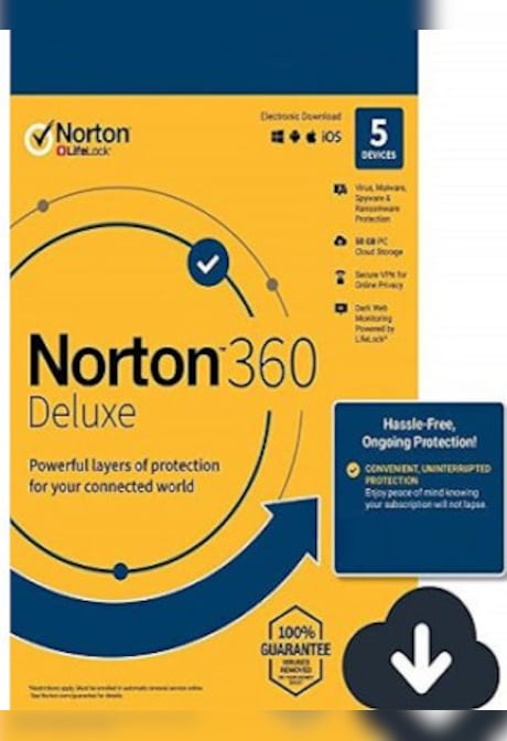 Norton 360 Deluxe (3 Devices, 1 Year) - NortonLifeLock Key - UNITED KINGDOM