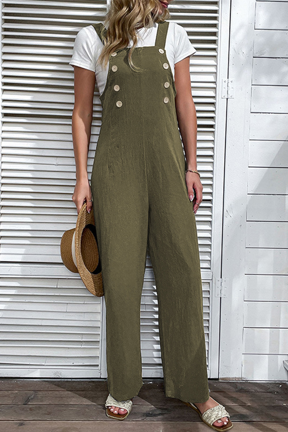 Pièce mode femme boutonnée, uni — vert