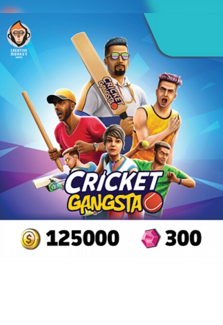 Cricket Gangsta Coin Pack 125,000 + Gem Pack 300 IND (Android, iOS) - Meplay Key - INDIA