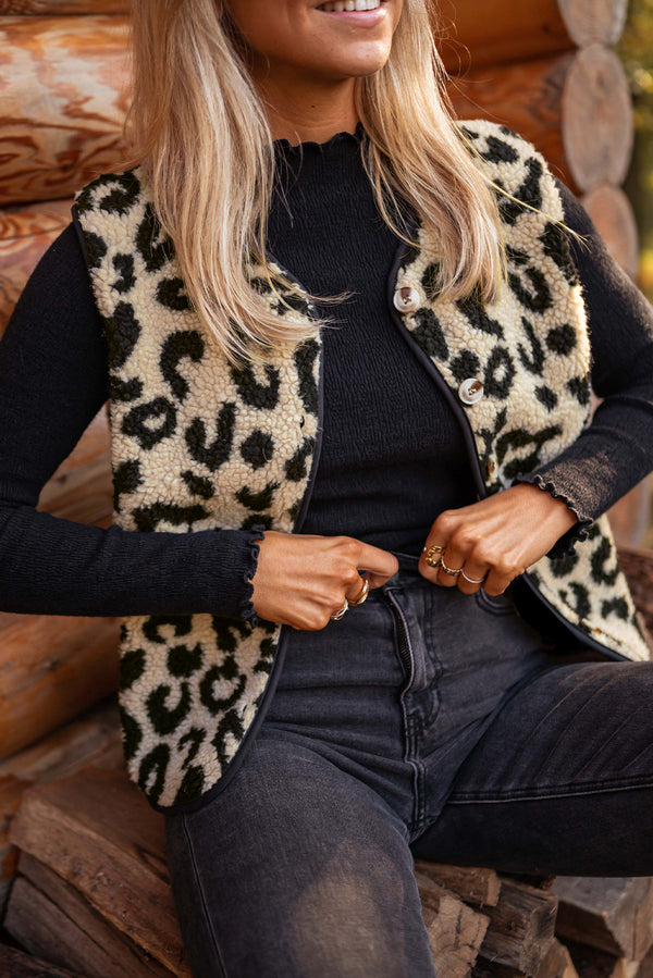 Manteau femme léopard — noir