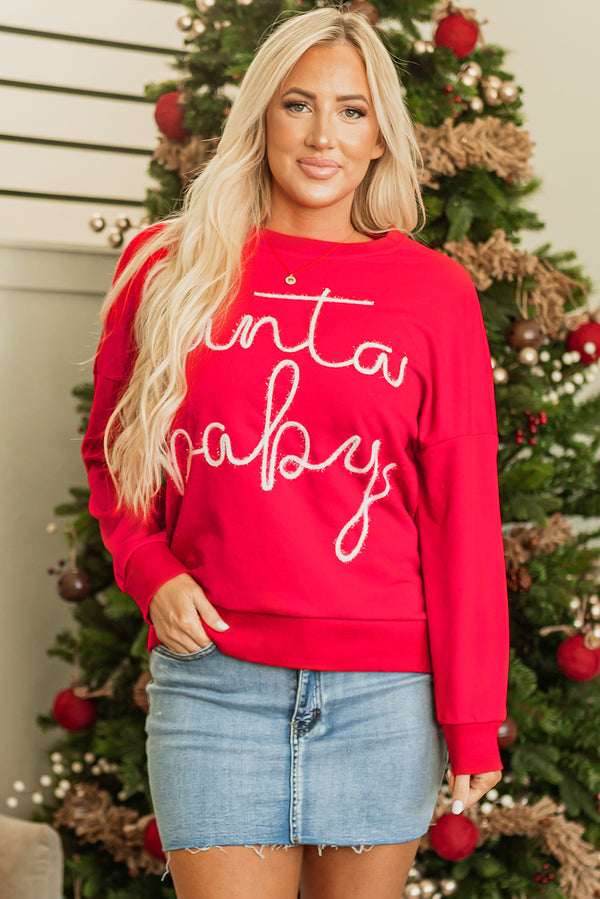 Sweat femme graphique, Noël — rouge feu-P3