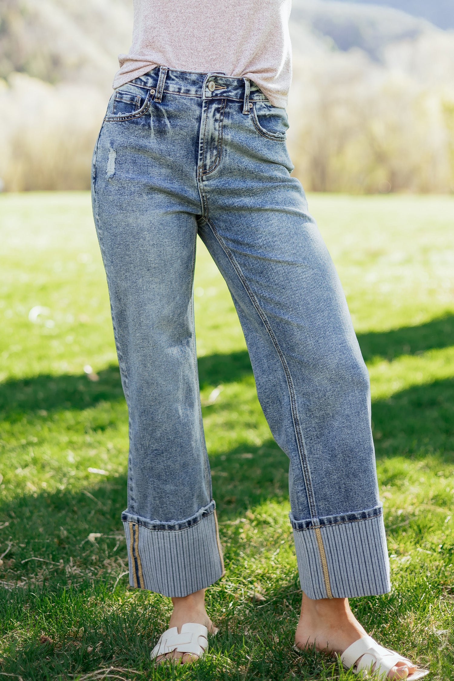 Jean femme ample — bleu