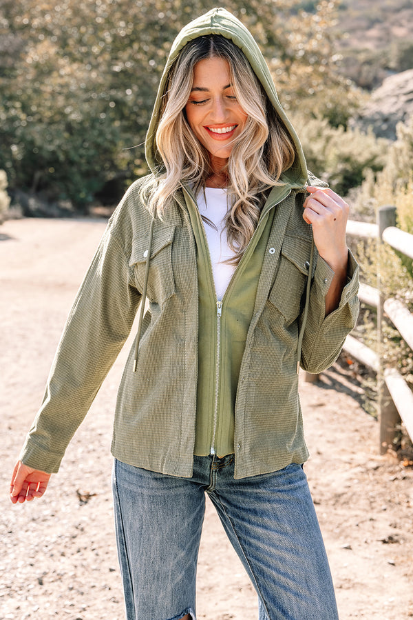 Veste femme en maille, à capuche — vert