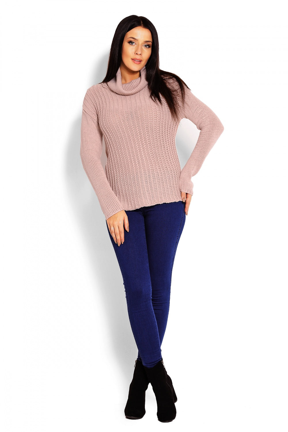 Pull femme PeeKaBoo Col Roulé Col — beige