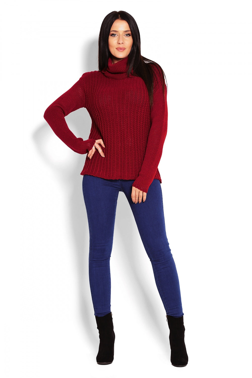 Pull femme PeeKaBoo Col Roulé Col — rouge