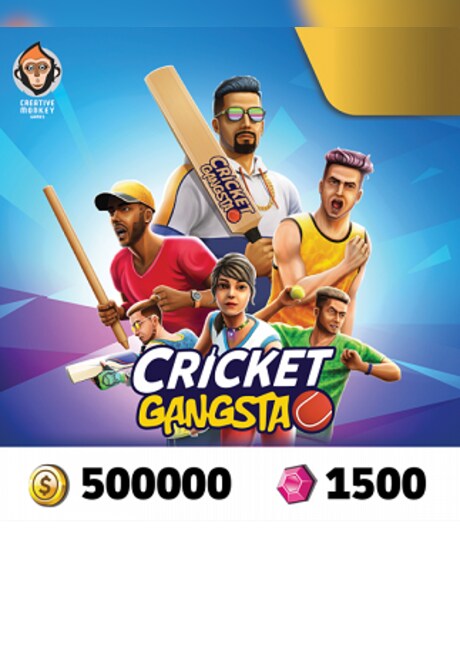 Cricket Gangsta Coin Pack 500,000 + Gem Pack 1500 IND (Android, iOS) - Meplay Key - INDIA