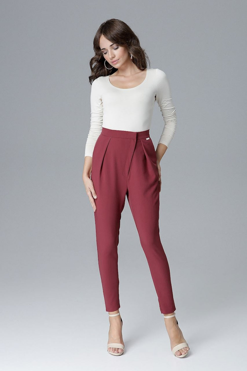 Chaussures à talons femme Lenitif Pantalon Pantalon — rouge