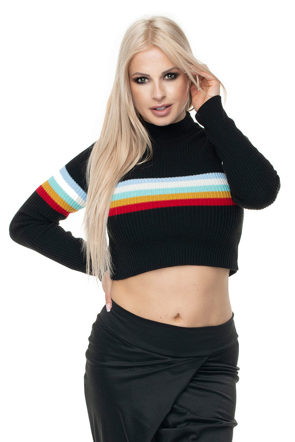 Pull femme PeeKaBoo Chandail Court Chandail — noir