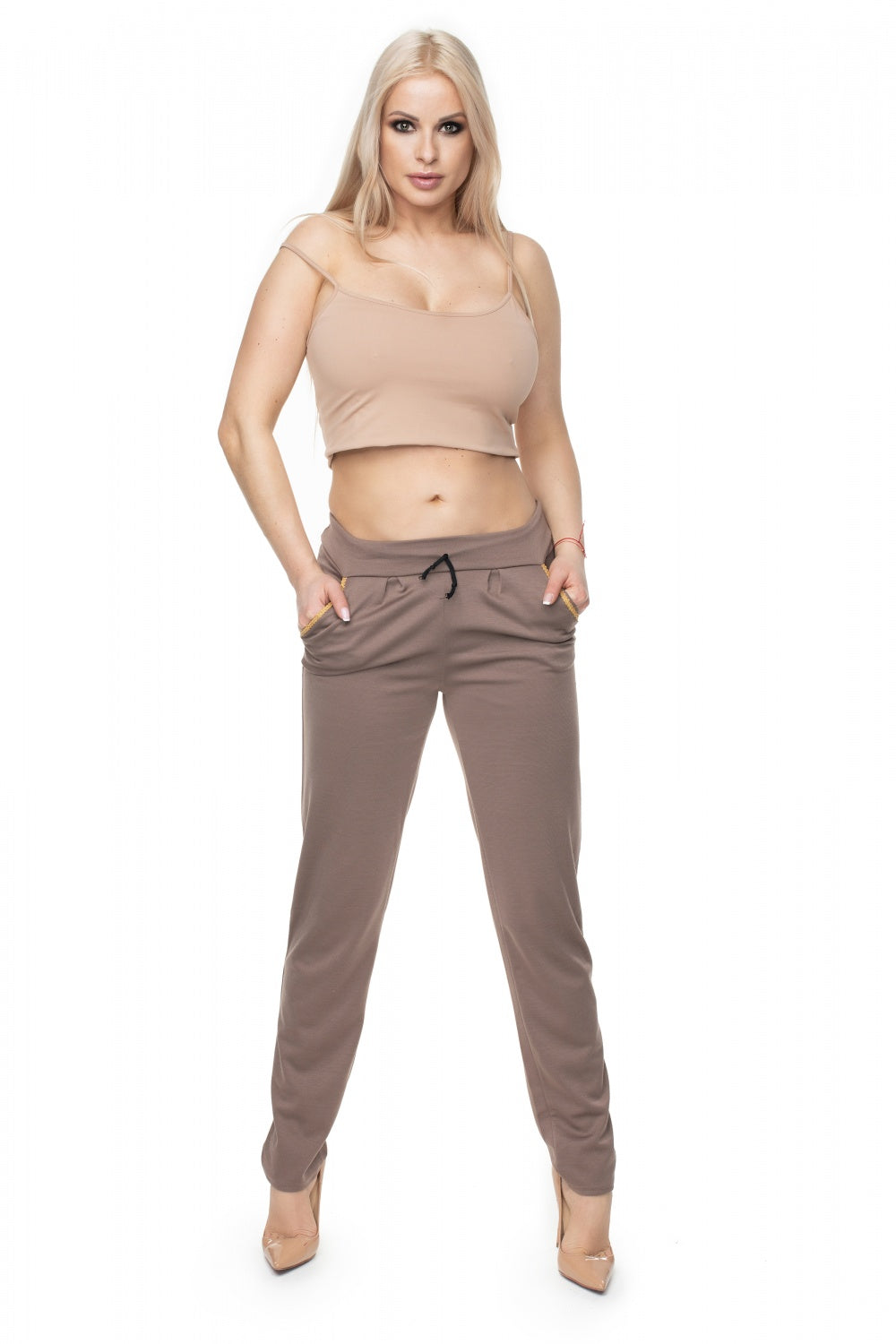 Chaussures à talons femme PeeKaBoo Pantalon Long Pantalon — beige